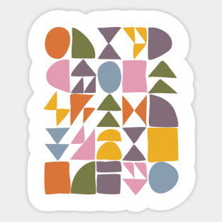 Cute Colorful Geometric Shapes Drawing Sticker